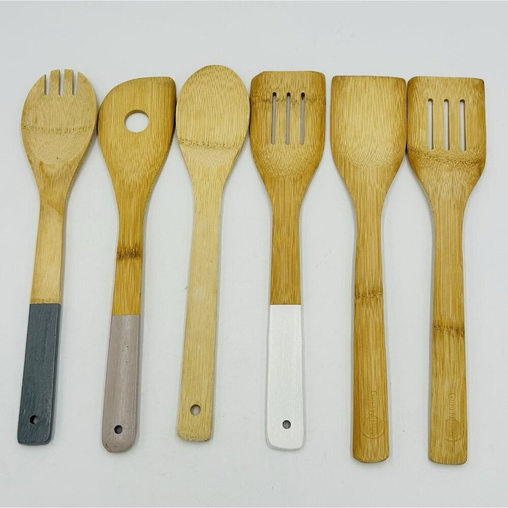 Lot of 6 Wooden Spoons Spatulas Country Farmhouse Cottage